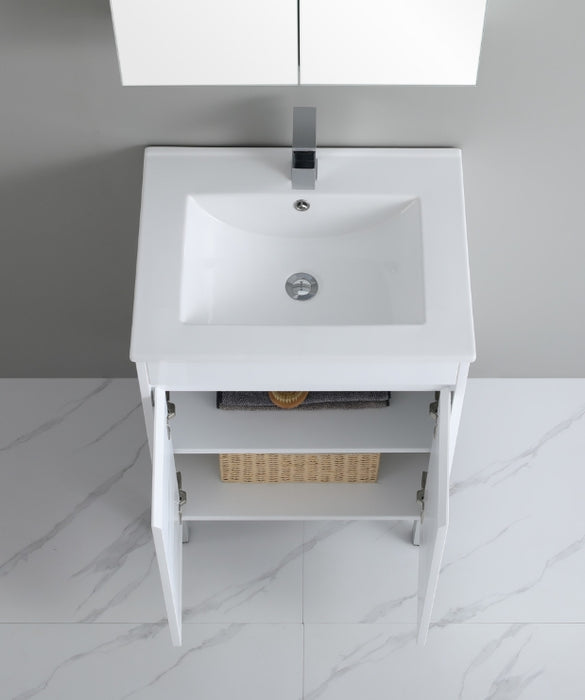 600-750*460mm Bathroom Vanity Standard PVC Gloss White Freestanding With Kickboard Vanity - HD reno