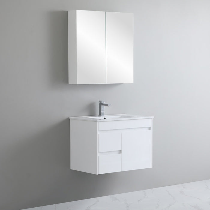 600-750*460mm Bathroom Vanity Standard PVC Gloss White Wall Hung Soft Closing  Vanity - HD reno