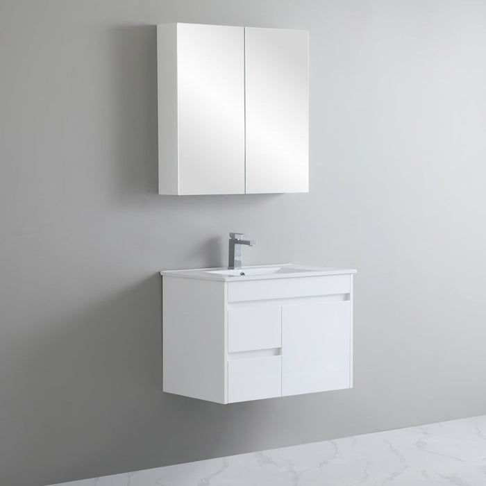 600-750*460mm Bathroom Vanity Standard PVC Gloss White Wall Hung Soft Closing  Vanity - HD reno