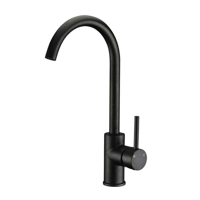 ACL Otus Chrome/Matt Black Pin Lever Gooseneck Sink Mixer