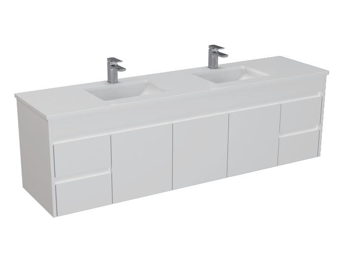 900-1800*460mm Bathroom Vanity Standard PVC Gloss White Wall Hung Vanity - HD reno