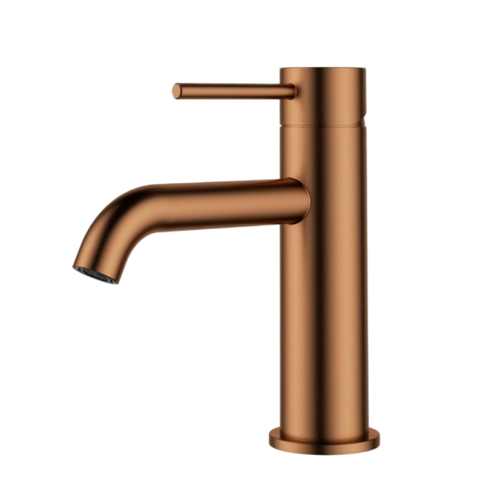 Complete Brushed Copper Round Essential Bathroom Package - Tapware, Shower Set & Accessories