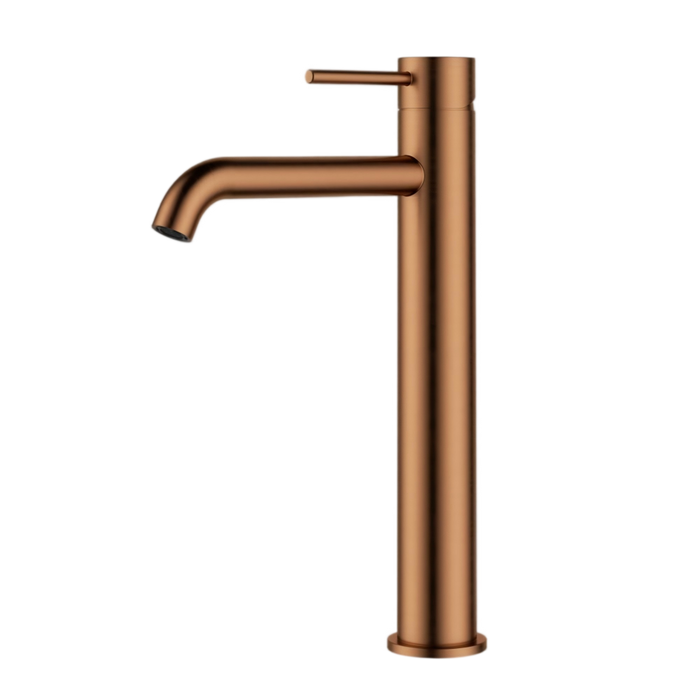 Ikon Otus Slimline Stainless Steel Highrise Curved Spout Basin Mixer