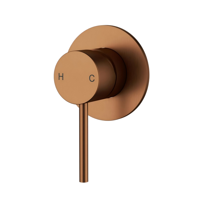 Complete Brushed Copper Round Essential Bathroom Package - Tapware, Shower Set & Accessories