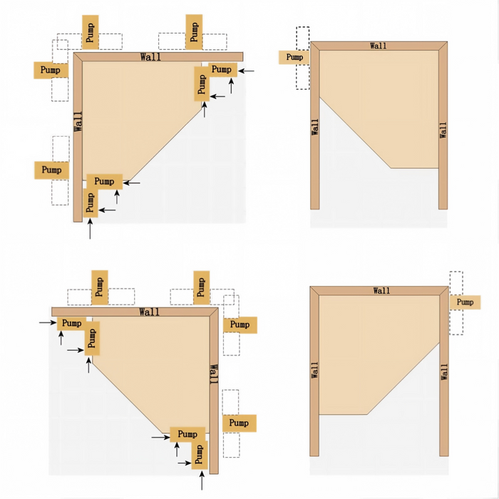 1530*1530*600mm Cordoba 22 Jets Acrylic Corner Drop in Spa Bath Tub
