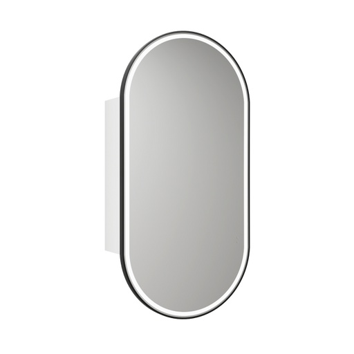 450*900*151mm Aulic Beau Monde Brushed Gold/Brushed Nickel/Frameless/Matt Black Copper-free Glass Oval LED Shaving Cabinet - HD reno