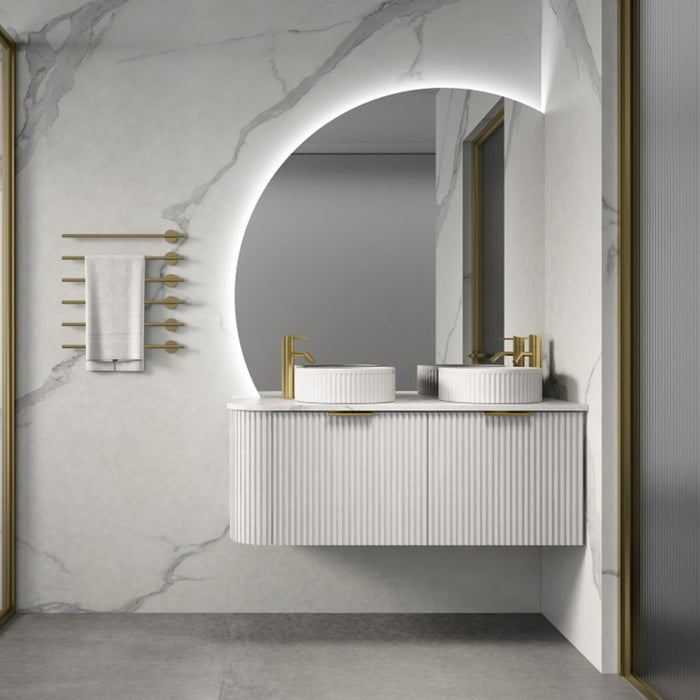 600-1500*455*450mm Infinity Rio Matt White Plywood R-Corner Wall Hung Vanity