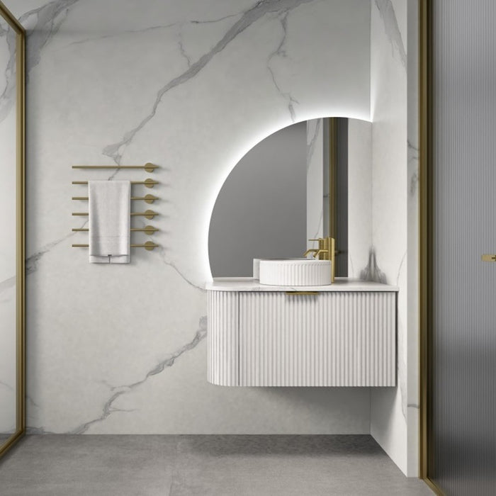 600-1500*455*450mm Infinity Rio Matt White Plywood R-Corner Wall Hung Vanity