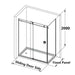 870-1180x2000mm Sliding L Shape Frameless Chrome 10mm Glass Embedded Circle Handle Shower Screens