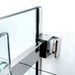 870-1180x2000mm Sliding L Shape Frameless Brushed Nickel 10mm Glass Embedded Circle Handle Shower Screens