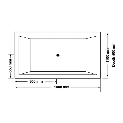 1800*1100*500mm Quadrato Spa Bath Tub 22 jets White Acrylic drop in - HD reno