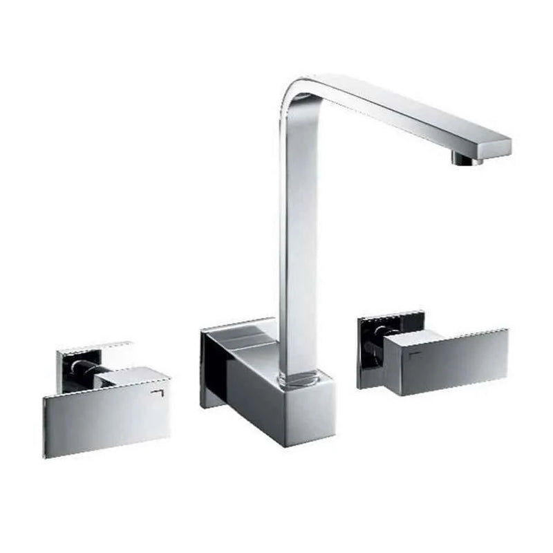 Avia Chrome Square 1/4 Turn Spa/Sink Wall Set