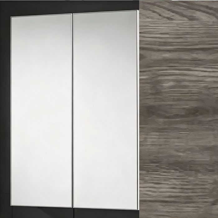 600/750/900/1200*720mm Sunny Light/Dark Oak PVC Pencil Edge Shaving Cabinet