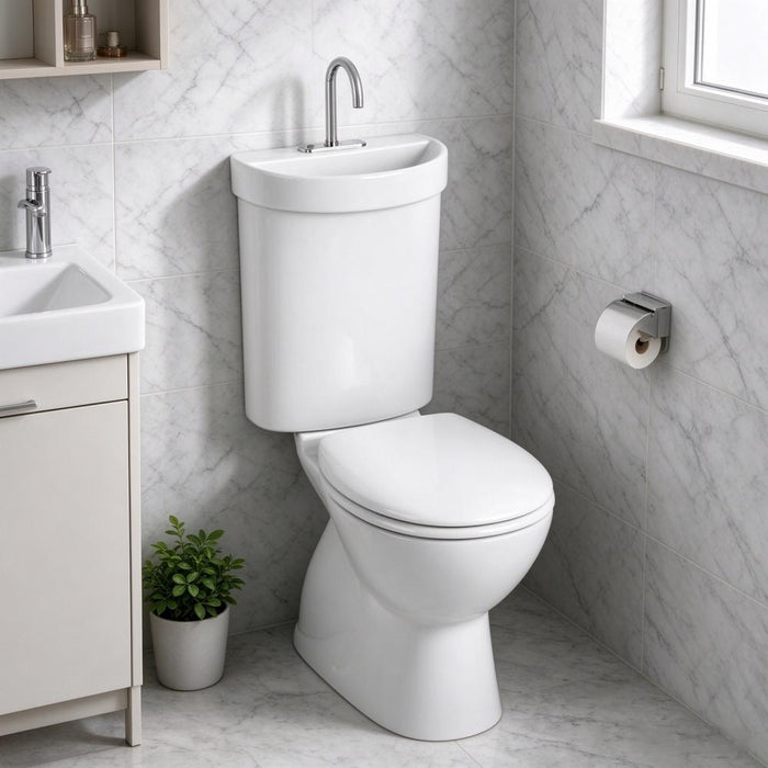 660*383*935mm Caroma Profile 5 Deluxe Close Coupled Toilet Suite With Integrated Hand Basin & Tap