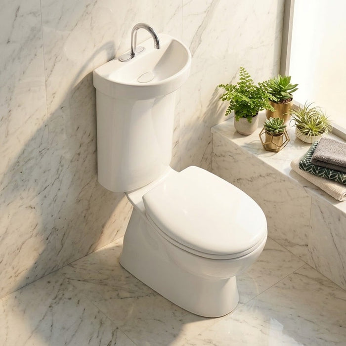 660*383*935mm Caroma Profile 5 Deluxe Close Coupled Toilet Suite With Integrated Hand Basin & Tap