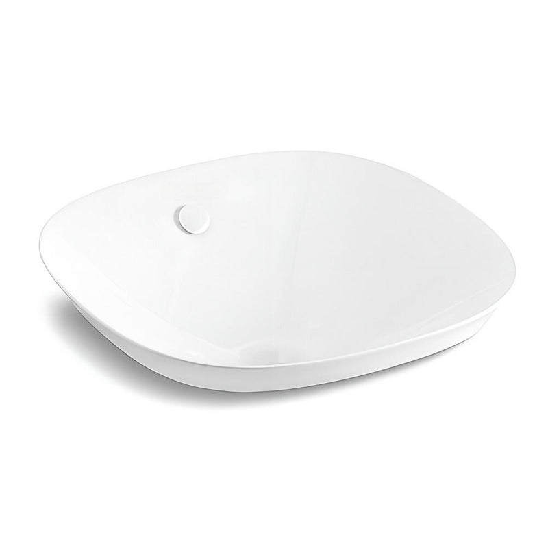 425mm Kohler Veil Essential Vessel Square Slim Rim Semi Insert Basins With Overflow