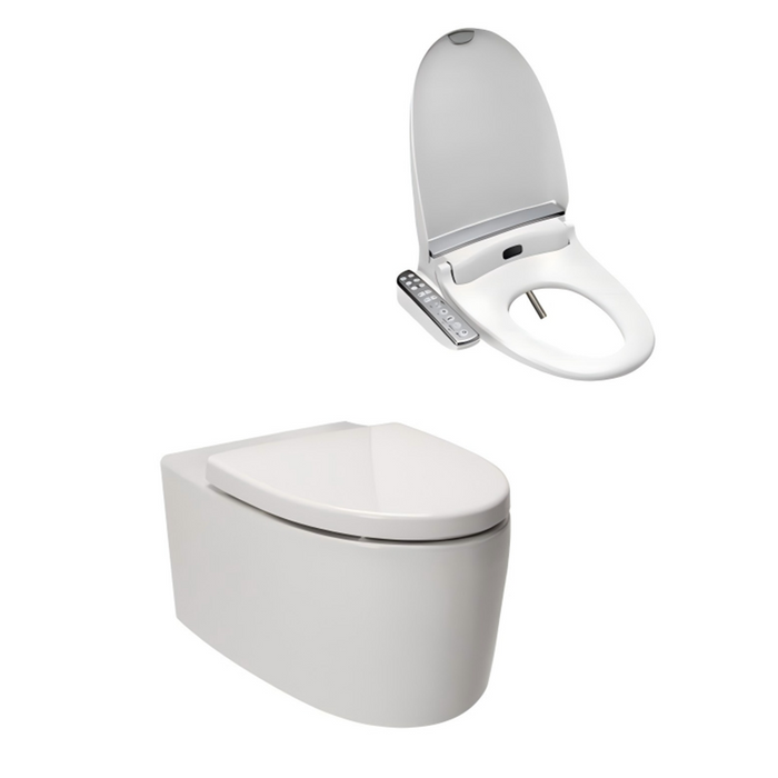 560*370*400mm Kohler Grande Ceramic Gloss White Rimless With Electronic Side Panel Bidet Seat Smart Toilet