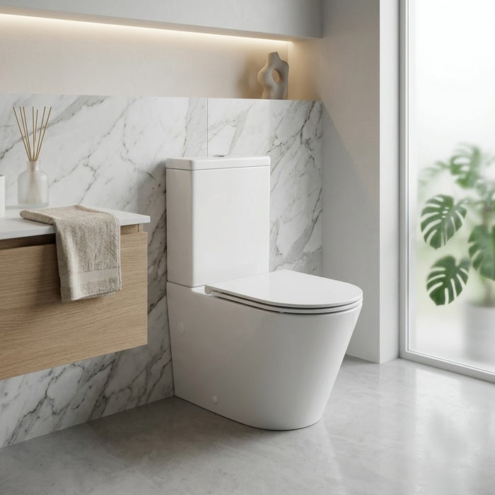 670*360*840mm Kohler Melius Rimless Straight-sided Skirt Back To Wall Toilet Suite