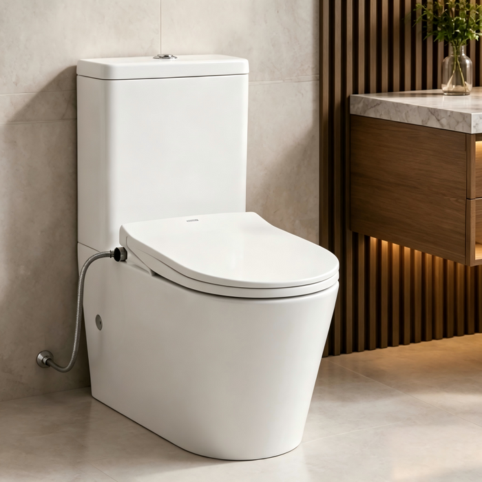 680*390*840mm Rimless Wellness Spa Smart Bidet Back To Wall Toilet Set