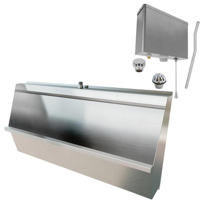 600/900/1200/1500/1800/2400mm 3monkeez Stainless Steel Standard Wall Hung Urinal With Complete Kit