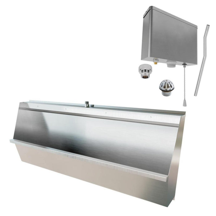 600/900/1200/1500/1800/2400mm 3monkeez Stainless Steel Standard Wall Hung Urinal With Complete Kit