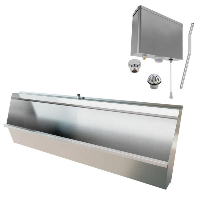 600/900/1200/1500/1800/2400mm 3monkeez Stainless Steel Standard Wall Hung Urinal With Complete Kit