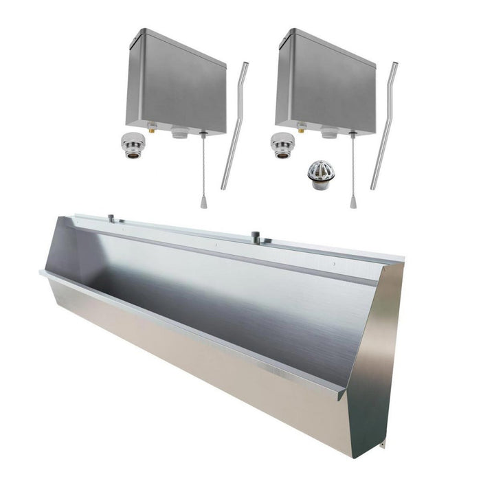 600/900/1200/1500/1800/2400mm 3monkeez Stainless Steel Standard Wall Hung Urinal With Complete Kit