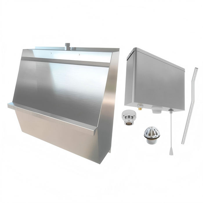 600/900/1200/1500/1800/2400mm 3monkeez Stainless Steel Standard Wall Hung Urinal With Complete Kit