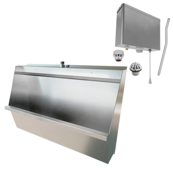 600/900/1200/1500/1800/2400mm 3monkeez Stainless Steel Standard Wall Hung Urinal With Complete Kit
