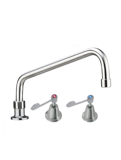 Stainless Steel Hob Mount and Lever Handle Basin Stops with Swivel Spout - HD reno