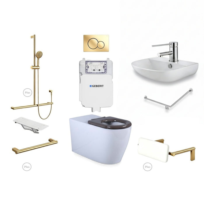 Disable Plus Package 40° With Basin & Mixer Premium Finish Upgrade - Left Hand