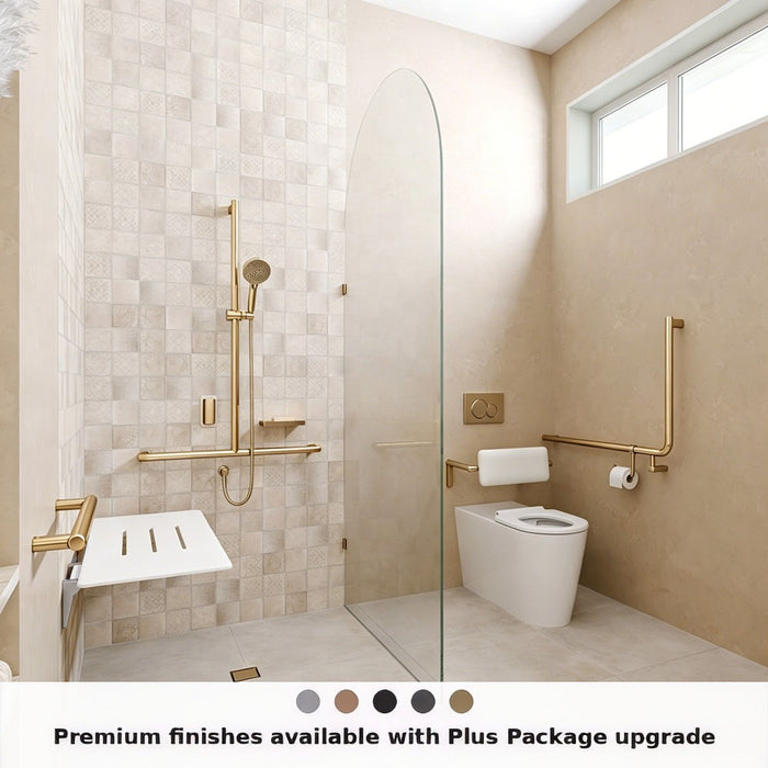 Left-Hand Integrated Accessible Care Bathroom Package - Complete Shower, Toilet & Support System