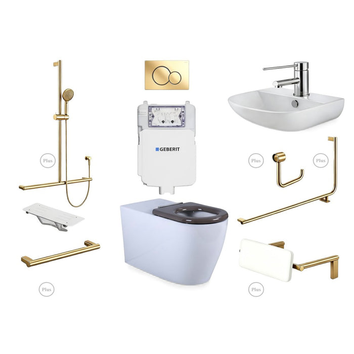 Disable Plus Package 90° With Basin & Mixer Premium Finish Upgrade - Left Hand
