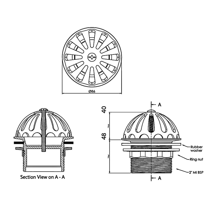 Domed Urinal Grate