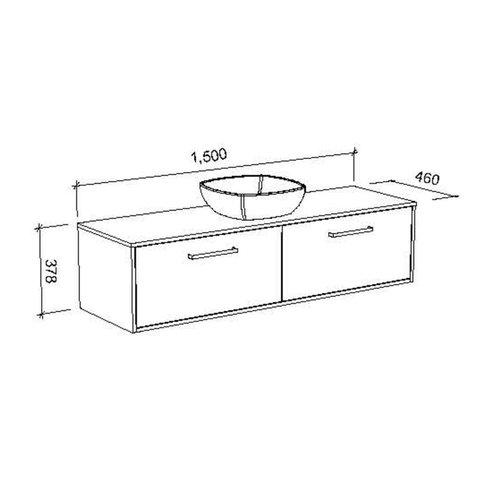 TIMBERLINE DELAWARE CUSTOM WALL HUNG VANITY (ALL SIZING)