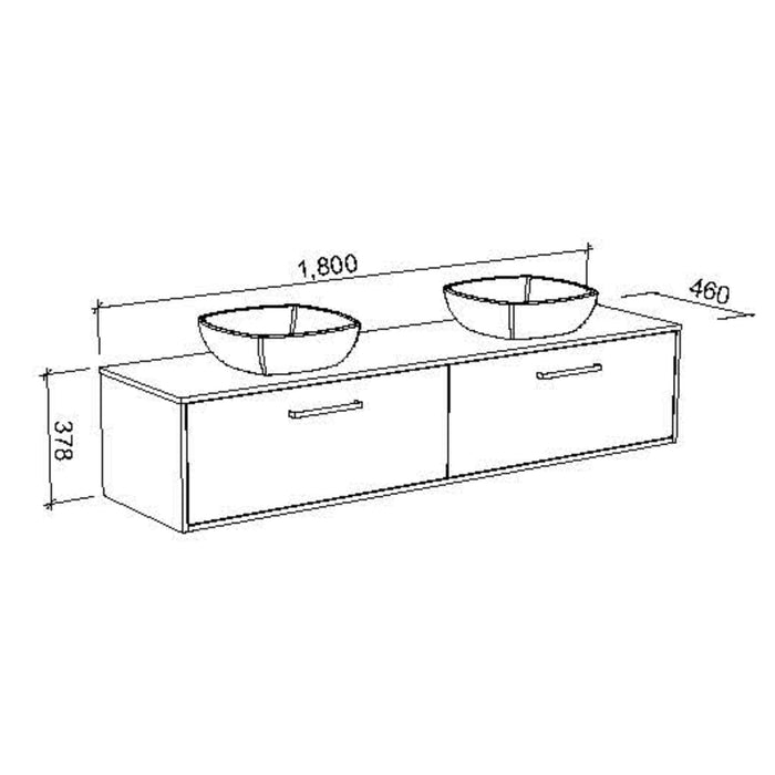 TIMBERLINE DELAWARE CUSTOM WALL HUNG VANITY (ALL SIZING)