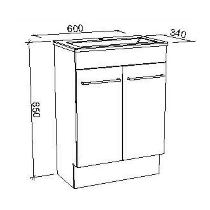TIMBERLINE ENSUITE SPACE SAVING SINGLE BOWL CUSTOM FLOOR STANDING VANITY