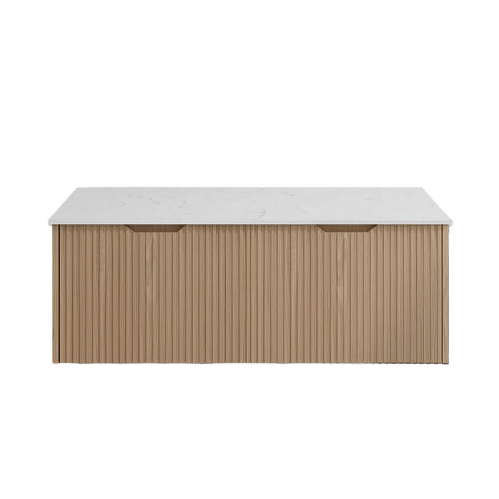 600-1800*450*400mm ABS Vienna American Oak MR Melamined Board Panel With PVC Coating Fluted Wall Hung Vanity