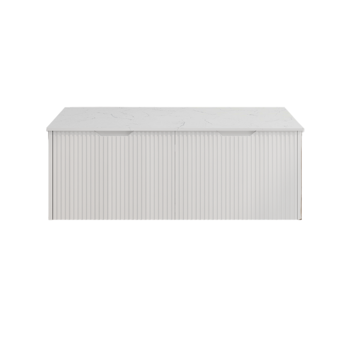 600-1800*450*400mm Vienna Matt White MR Melamined Board Panel With PVC Coating Fluted Wall Hung Vanity - HD reno