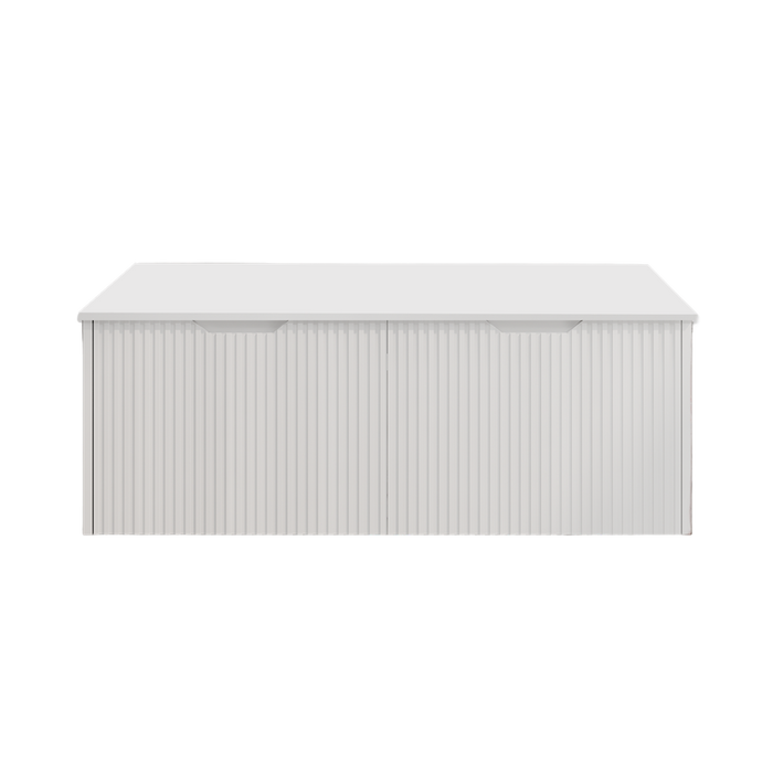 600-1800*450*400mm Vienna Matt White MR Melamined Board Panel With PVC Coating Fluted Wall Hung Vanity - HD reno