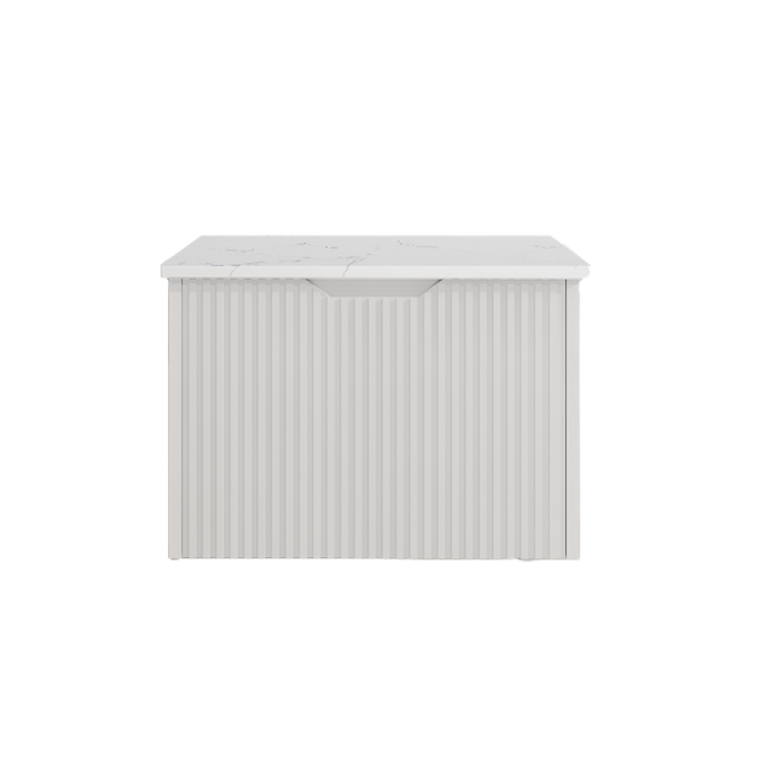 600-1800*450*400mm Vienna Matt White MR Melamined Board Panel With PVC Coating Fluted Wall Hung Vanity - HD reno