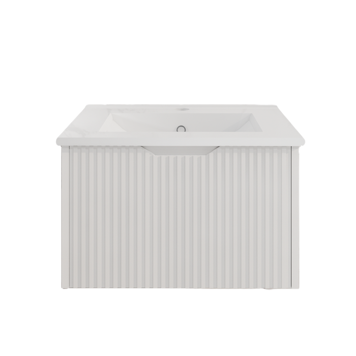 600-1800*450*400mm Vienna Matt White MR Melamined Board Panel With PVC Coating Fluted Wall Hung Vanity - HD reno