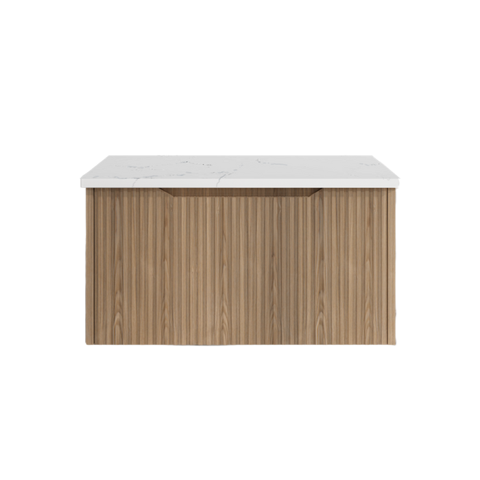 600-1800*450*400mm ABS Vienna American Oak MR Melamined Board Panel With PVC Coating Fluted Wall Hung Vanity