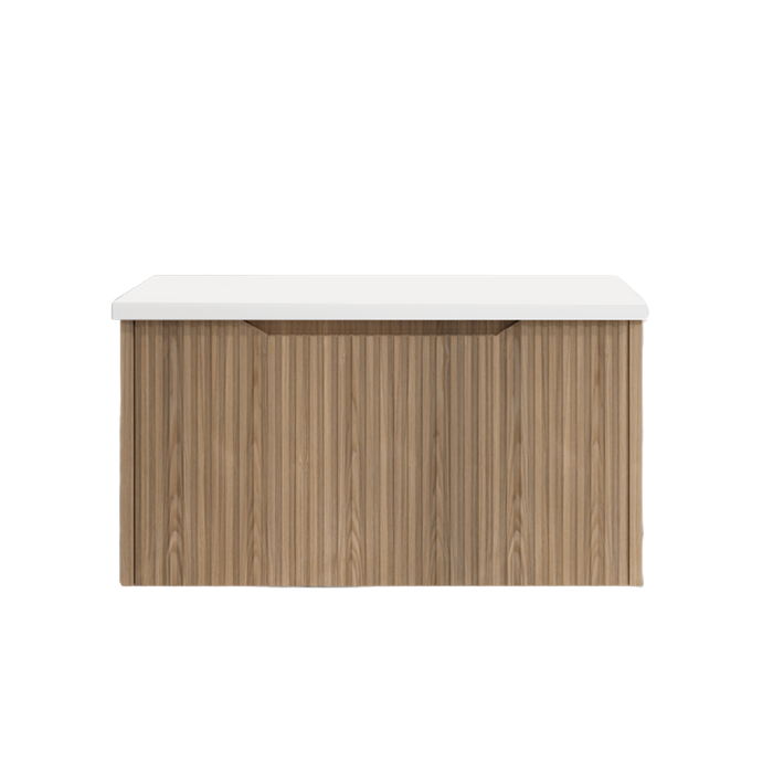 600-1800*450*400mm ABS Vienna American Oak MR Melamined Board Panel With PVC Coating Fluted Wall Hung Vanity