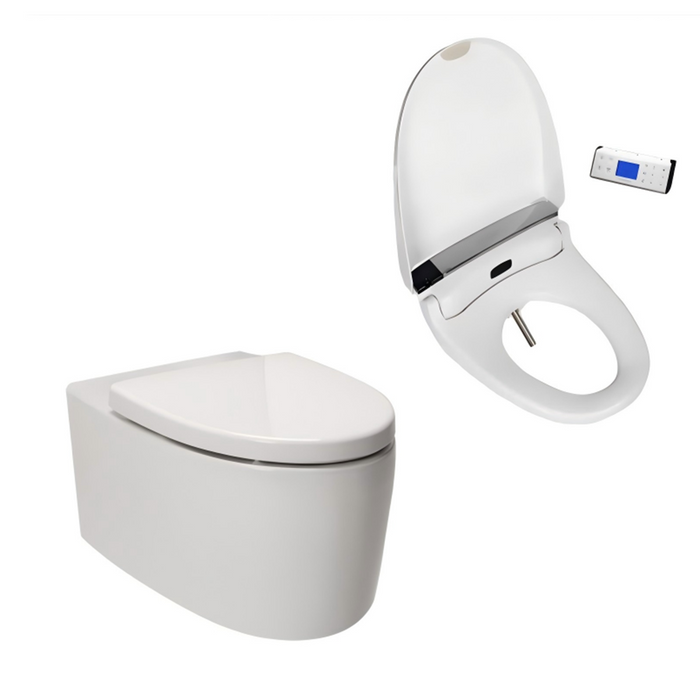 560*370*400mm Kohler Grande Ceramic Gloss White Rimless With Electronic Handheld Remote Bidet Seat Smart Toilet