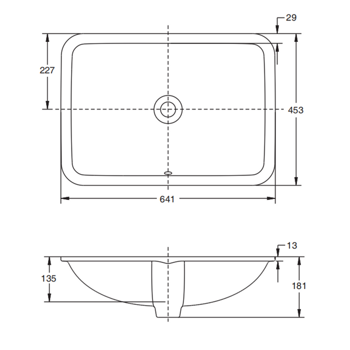 540-640*420*180mm Kohler Caxton Gloss White Ceramic Rectangle With Overflow Under-Mount Basins