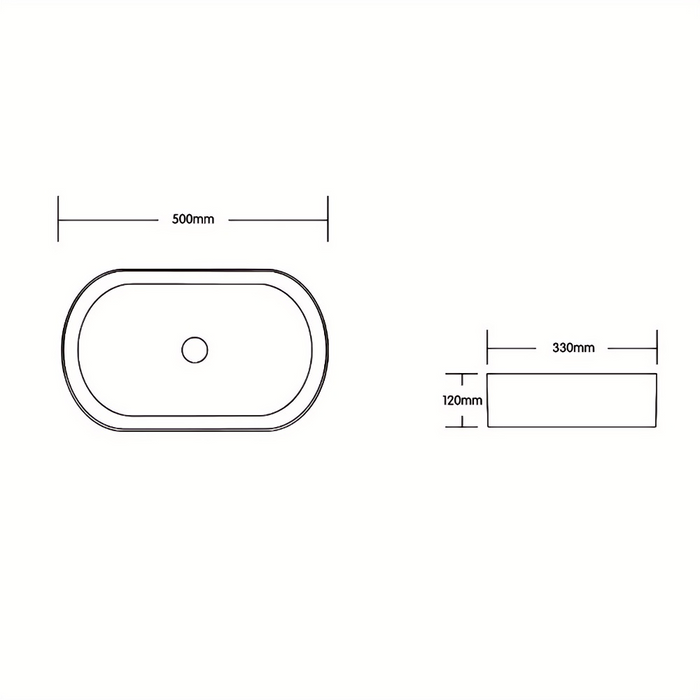 500*330*120mm OTTI Quay Gloss White/Matt Black/Matt White/Matt Pink/Gloss Carrara/Matt Grey Oval Ceramic Above Counter Basin