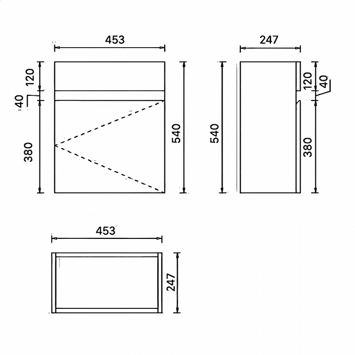 450*245*540mm Avia York Matt White Fluted Wall Hung Vanity With Ceramic Top