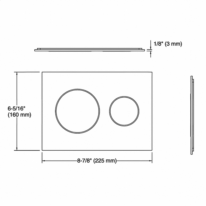 Kohler Skim 225mm Metal & Glass Flush Plate for Pneumatic Cisterns Only