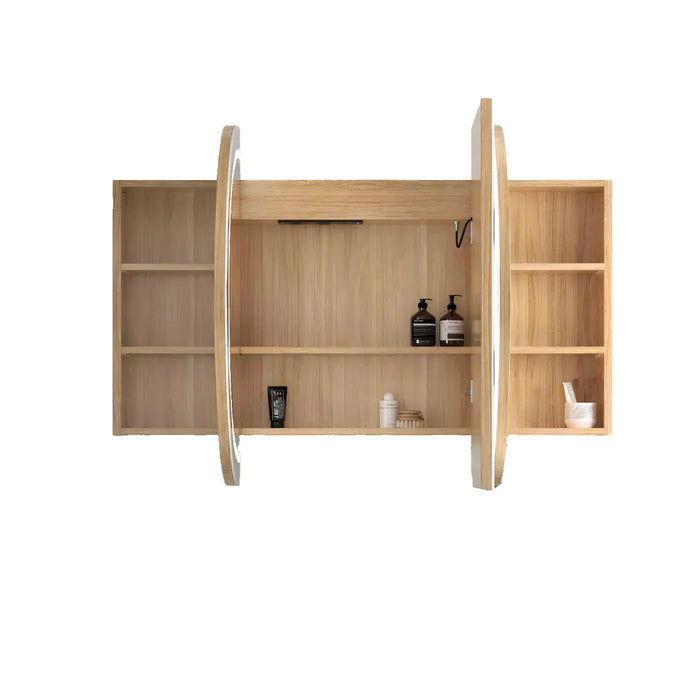 1800*900mm Otti LED Bondi Oval Curved Moisture Resistant Plywood Shaving Cabinet